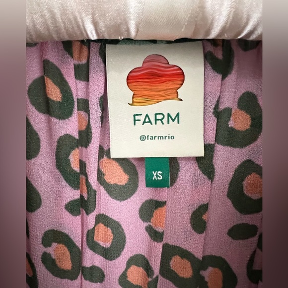 NEW - FarmRio Multicolored Leopard Print Blouse - size XS - Picture 2 of 5